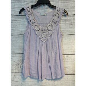 Solitaire Purple Woven babydoll Tank Top Size M